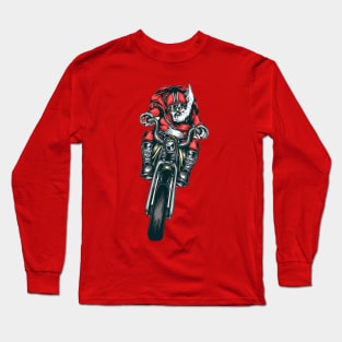 Santa Motorcycle Riding Bike Design Long Sleeve T-Shirt